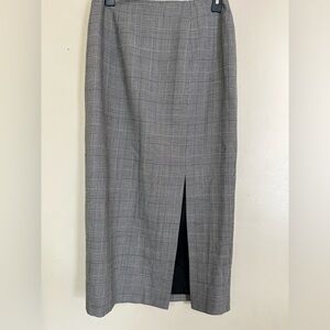 Vintage Ann Taylor Black and White Plaid Pencil Skirt